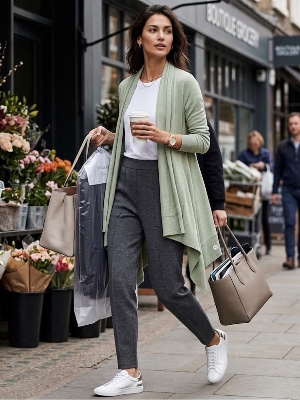 Lululemon Cashlu Knit Wrap Cardigan in Heathered Rosemary Green SzXS/S